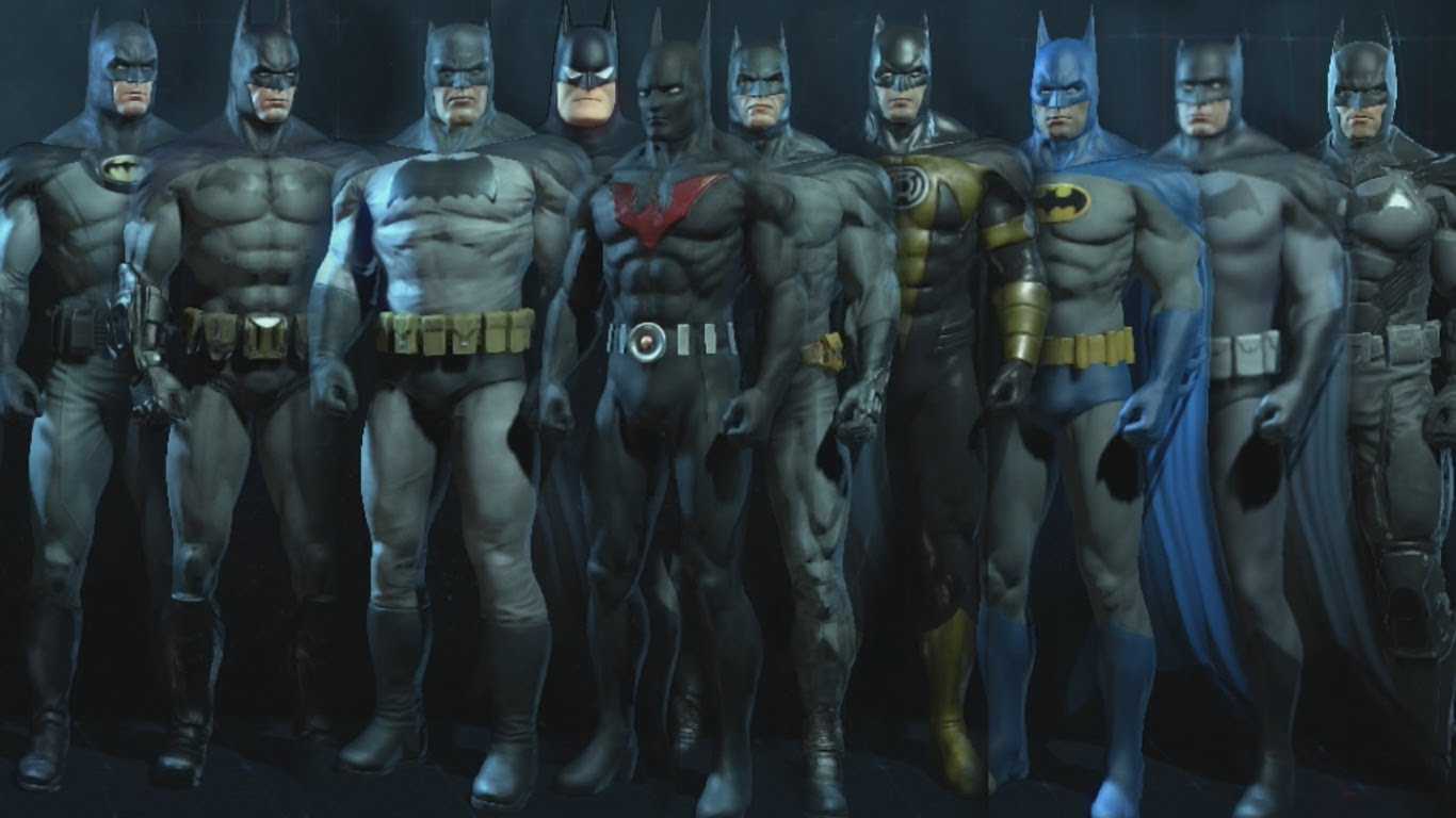 Как открыть костюмы. Бэтмен Аркхем Сити костюмы. Костюм Бэтмена Аркхем ориджин. Batman Arkham City костюмы Бэтмена. Batman Arkham Origins костюмы.
