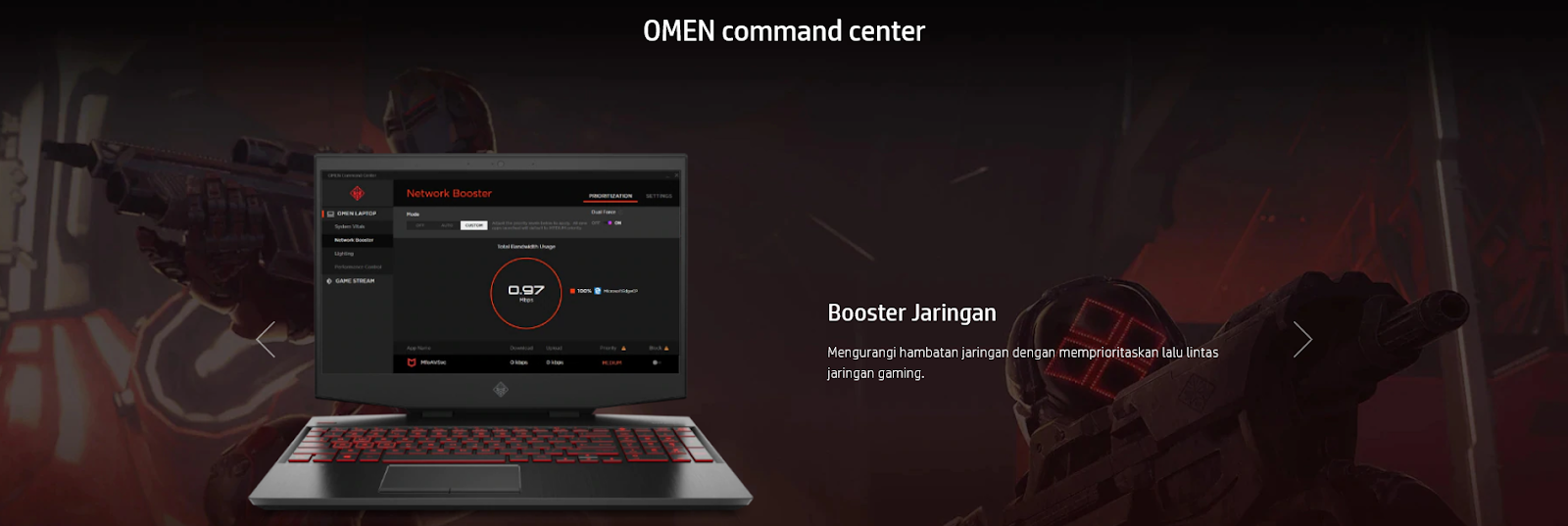 Omen gaming hub region